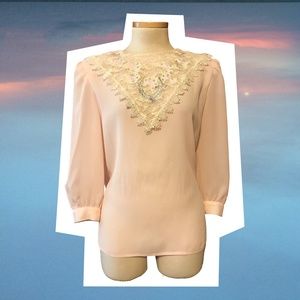 Vintage Nilani Pink Lace Top Sz Medium